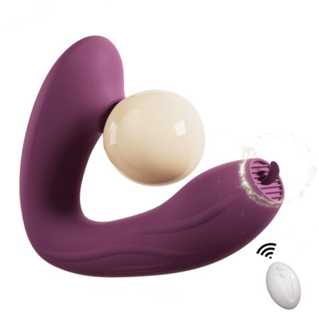 RoxyPleasure G spot Licking Vibrator with Clitoral Sucking Stimulator Remote Control