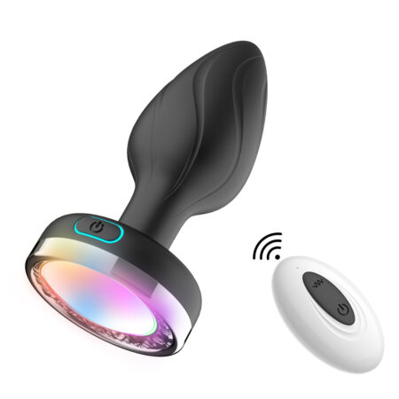 RoxyPleasure Glowing Vibrating Butt Plug Silicone Anal Plug with Remote Control RPVBP02