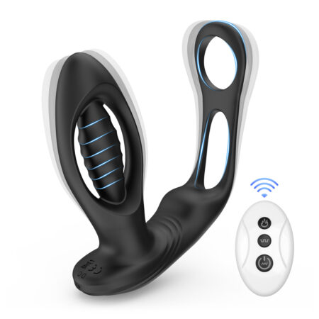 RoxyPleasure 3 in 1 Prostate Massager Anal Plug Vibrator with Cock Ring Remote Control