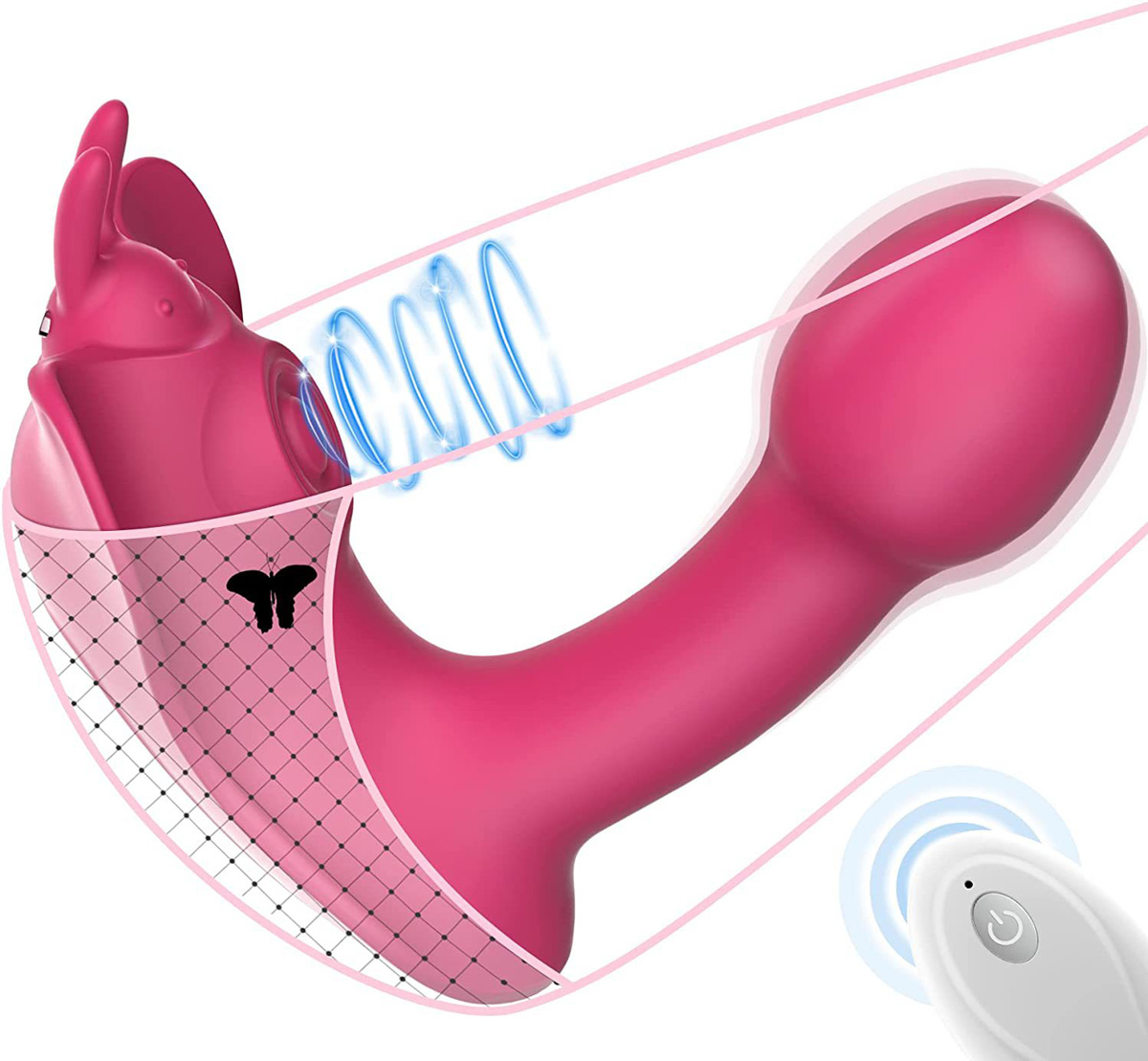 RoxyPleasure Remote Control Wareable Vibrator with Clitoris Sucking Stimulator