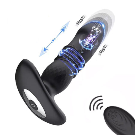 RoxyPleasure Vibrating Butt Plug Thrusting Vibrator with Remote Control Sex Toy